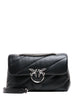 Borsa pinko nera classic love bag puff in nappa trapuntata con fibbia love birds e catena silver