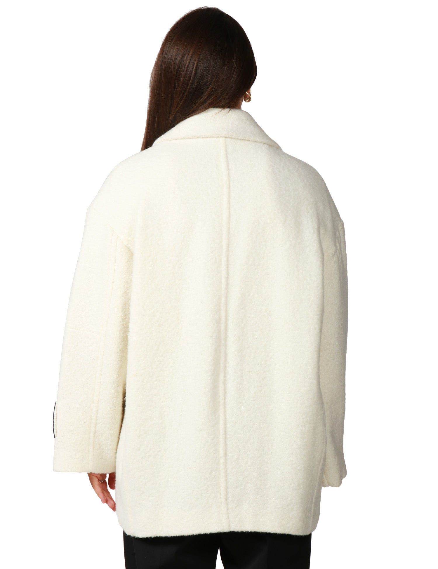 CAPPOTTO DONNA PINKO CANEDERLI TORTORA DOPPIOPETTO IN TESSUTO BOUCLè MISTO LANA CON ALAMARI AI POLSI