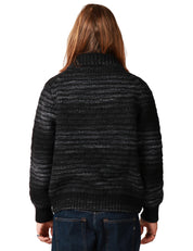 CAMICIA CARDIGAN UOMO ROBERTO COLLINA NERO/GRIGIO IN LANA CON BOTTONI E TASCHE