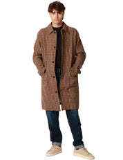 CAPPOTTO UOMO SEBAGO BEIGE PIED DE POULE LUNGHEZZA MEDIA CON COLLETTO E BOTTONI