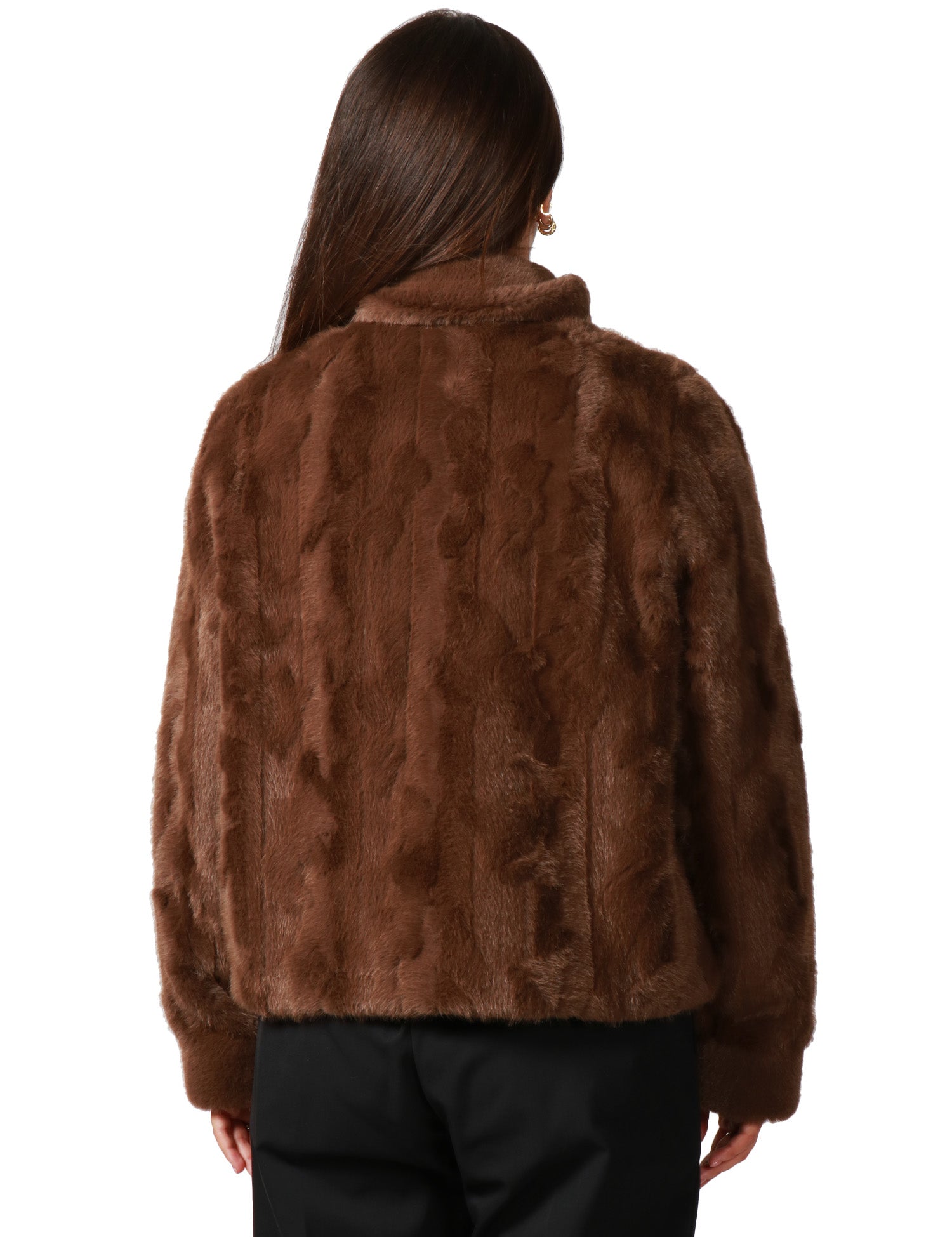 ECOPELLICCIA DONNA TAVUS MILANO BISCOTTO REVERSIBILE CON COLLO ALTO E ZIP