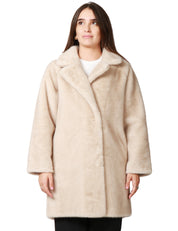 ECOPELLICCIA DONNA TAVUS MILANO BEIGE LUNGHEZZA MEDIA REVERSIBILE