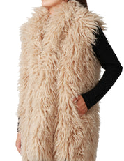 GILET ECOPELLICCIA TAVUS MILANO BEIGE LUNGHEZZA MEDIA A PELO LUNGO