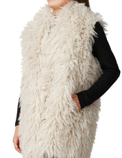 GILET ECOPELLICCIA TAVUS MILANO GHIACCIO LUNGHEZZA MEDIA A PELO LUNGO