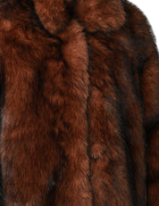 ECOPELLICCIA DONNA TAVUS MILANO DARK BROWN LUNGHEZZA MEDIA CON COLLETO