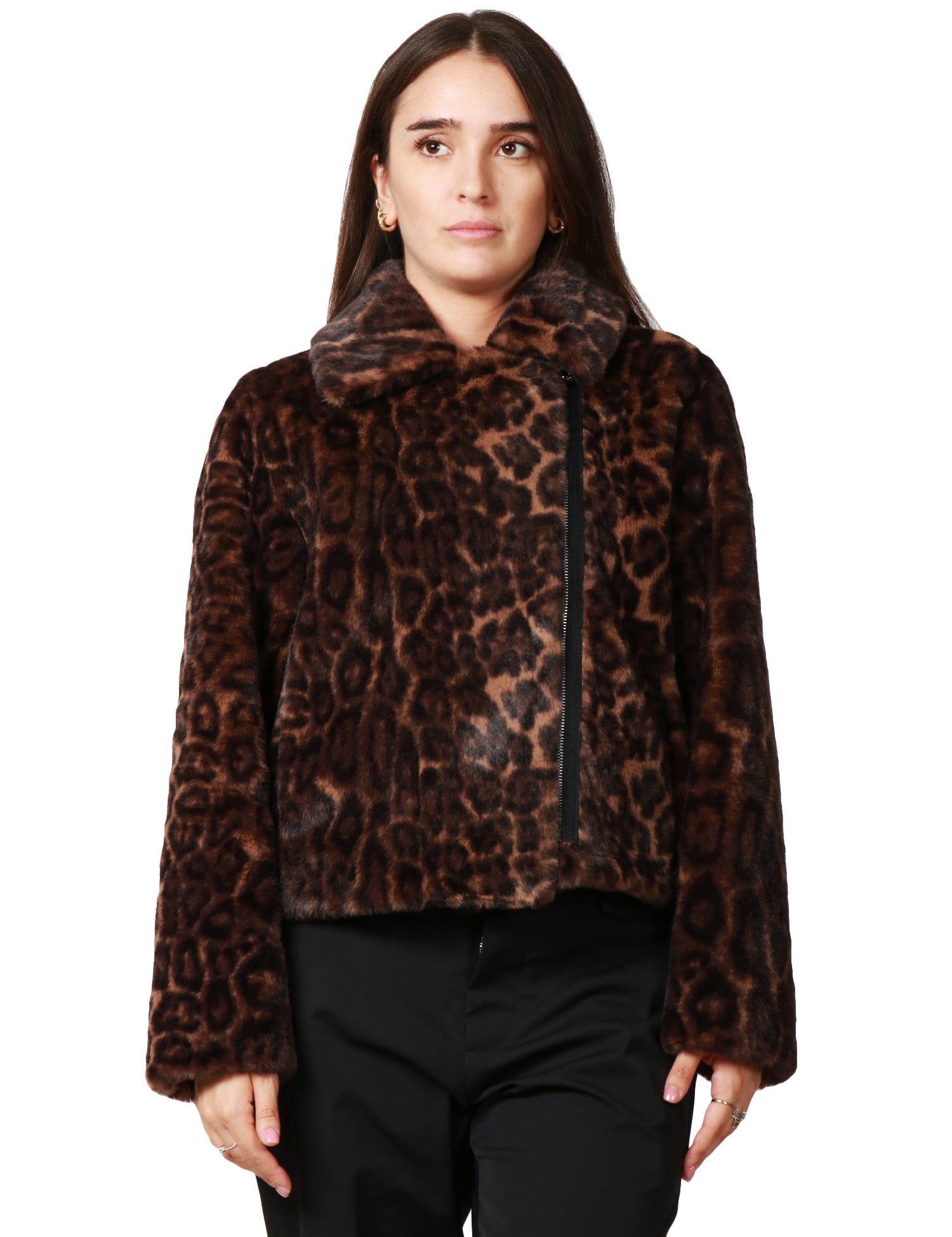 ECOPELLICCIA CHIDO DONNA TAVUS MILANO LEOPARD REVERSIBILE A PELO CORTO