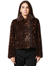 ECOPELLICCIA CHIDO DONNA TAVUS MILANO LEOPARD REVERSIBILE A PELO CORTO