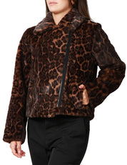 ECOPELLICCIA CHIDO DONNA TAVUS MILANO LEOPARD REVERSIBILE A PELO CORTO