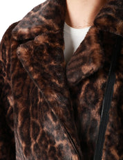 ECOPELLICCIA CHIDO DONNA TAVUS MILANO LEOPARD REVERSIBILE A PELO CORTO