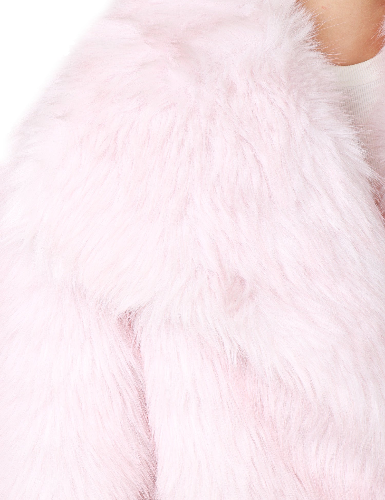 ECOPELLICCIA DONNA TAVUS MILANO PINK A PELO MEDIO CON MAXI COLLO