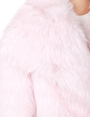 ECOPELLICCIA DONNA TAVUS MILANO PINK A PELO MEDIO CON MAXI COLLO