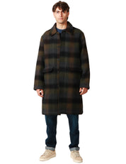 CAPPOTTO UOMO UNIVERSAL WORKS NERO/MORO MOTIVO CHECK IN LANA CON BOTTONI