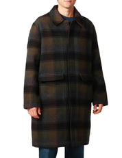 CAPPOTTO UOMO UNIVERSAL WORKS NERO/MORO MOTIVO CHECK IN LANA CON BOTTONI