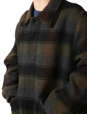 CAPPOTTO UOMO UNIVERSAL WORKS NERO/MORO MOTIVO CHECK IN LANA CON BOTTONI