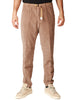 Pantalone uomo whitesand tortora in velluto a costa larga con vita regolabile
