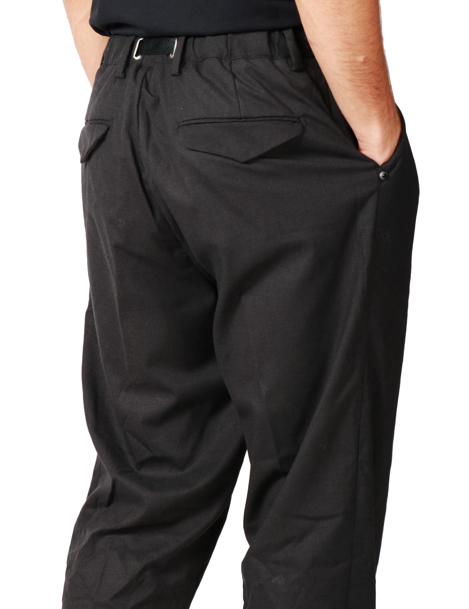 PANTALONE UOMO WHITESAND NERO CON PENCES E VITA REGOLABILE