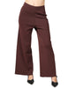 Pantalone tailored donna alpha studio cioccolato in viscosa a vita alta elasticata