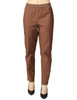 Pantalone donna alpha studio cioccolato a sigaretta in cotone tecnico con elastico in vita