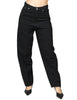 Jeans donna dondup bessie bull nero in bull fisso a vita alta loose fit