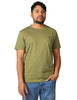 T-shirt uomo dondup verde militare girocollo con d logo ricamata sul petto