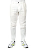 Pantalone uomo entre amis reno off white in lino con pinces ed elastico in vita