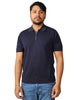 Polo uomo masq blu a mezze maniche con zip sullo scollo
