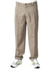 Pantalone uomo myths tortora a gamba dritta con pinces singola