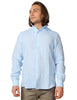 Camicia uomo portofiori cielo a maniche lunghe 100% lino