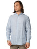 Camicia uomo porofiori blu/bianca a righe 100% lino