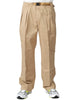 Pantalone uomo whitesand oliver beige wide leg in cotone con cintura regolabile e doppia pinces
