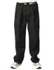 Pantalone uomo whitesand oliver nero in cotone wide leg con cintura regolabile e doppia pinces