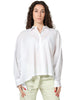 Camicia donna xacus bianca in cotone con manica lunga volume over