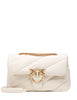 Borsa pinko bianca classic love bag puff maxi quilt con placca logo e catena oro