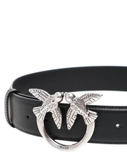 CINTURA donna pinko nera LOVE BIRDS IN PELLE
