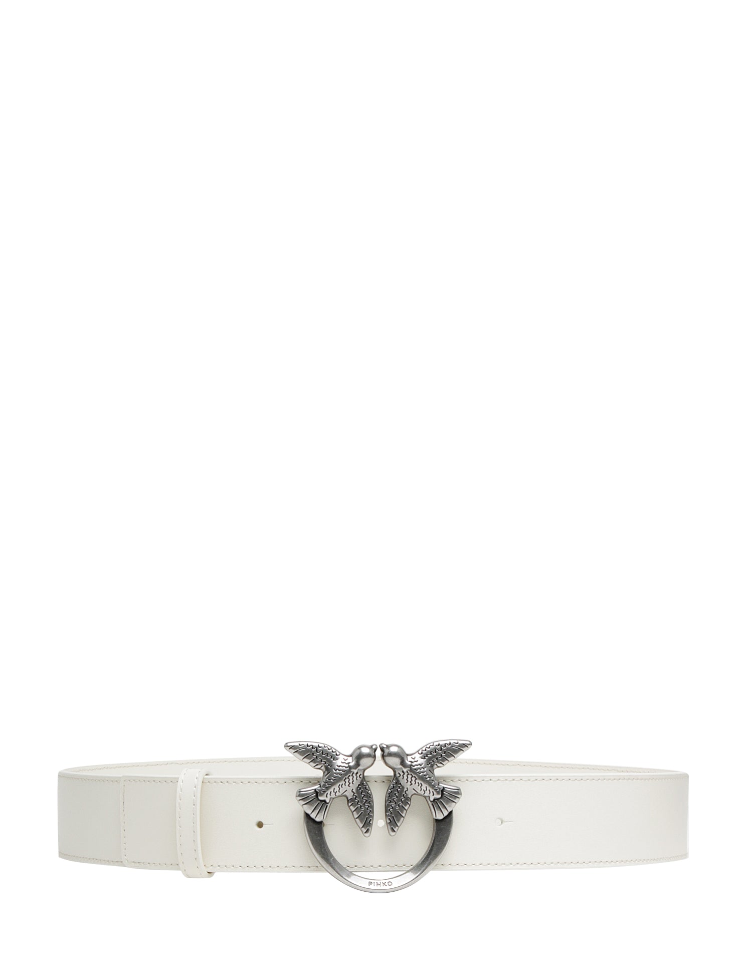CINTURA donna pinko avorio LOVE BIRDS IN PELLE
