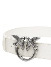 CINTURA donna pinko avorio LOVE BIRDS IN PELLE