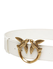 CINTURA donna pinko avorio LOVE BIRDS IN PELLE