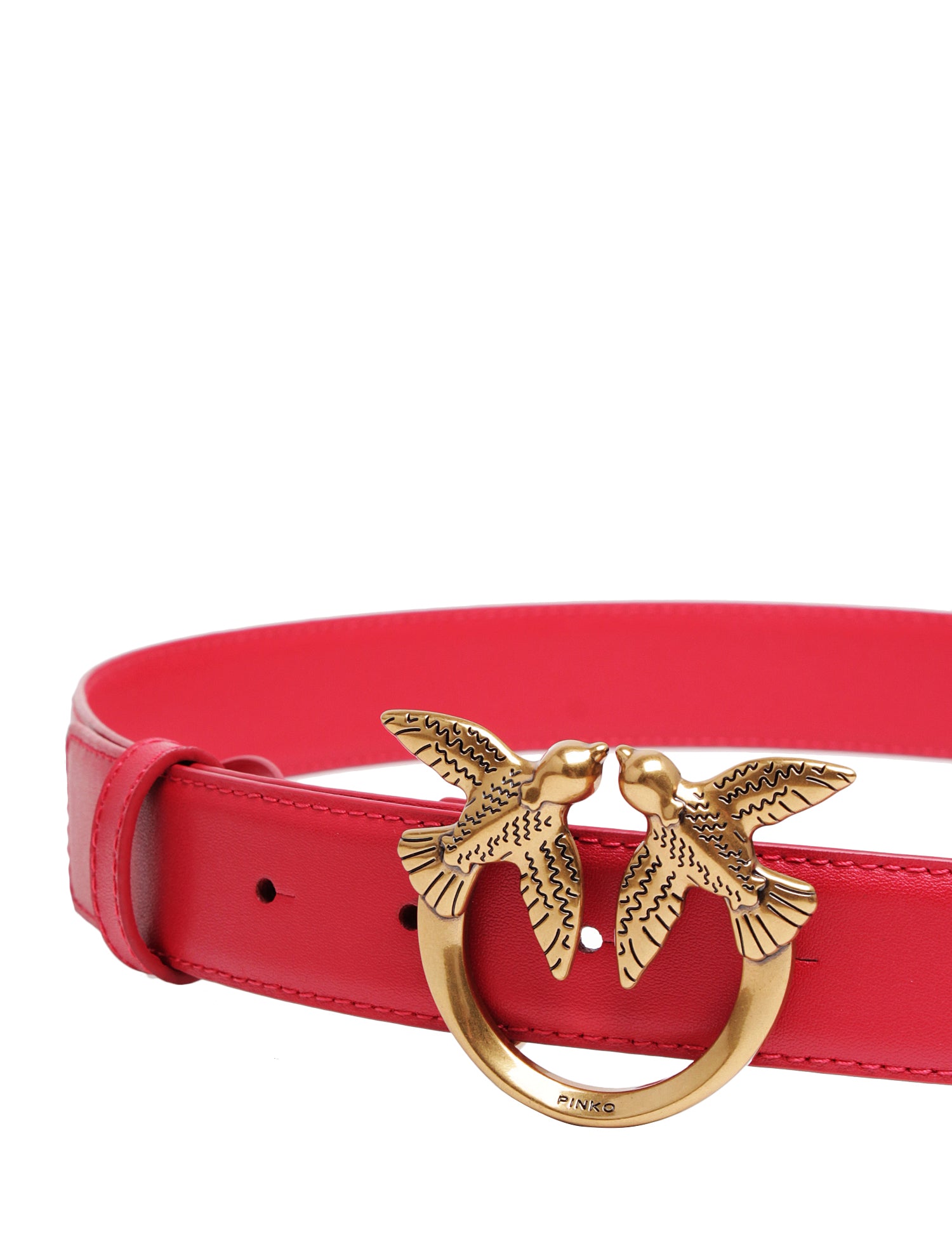 CINTURA donna pinko rossa LOVE BIRDS IN PELLE