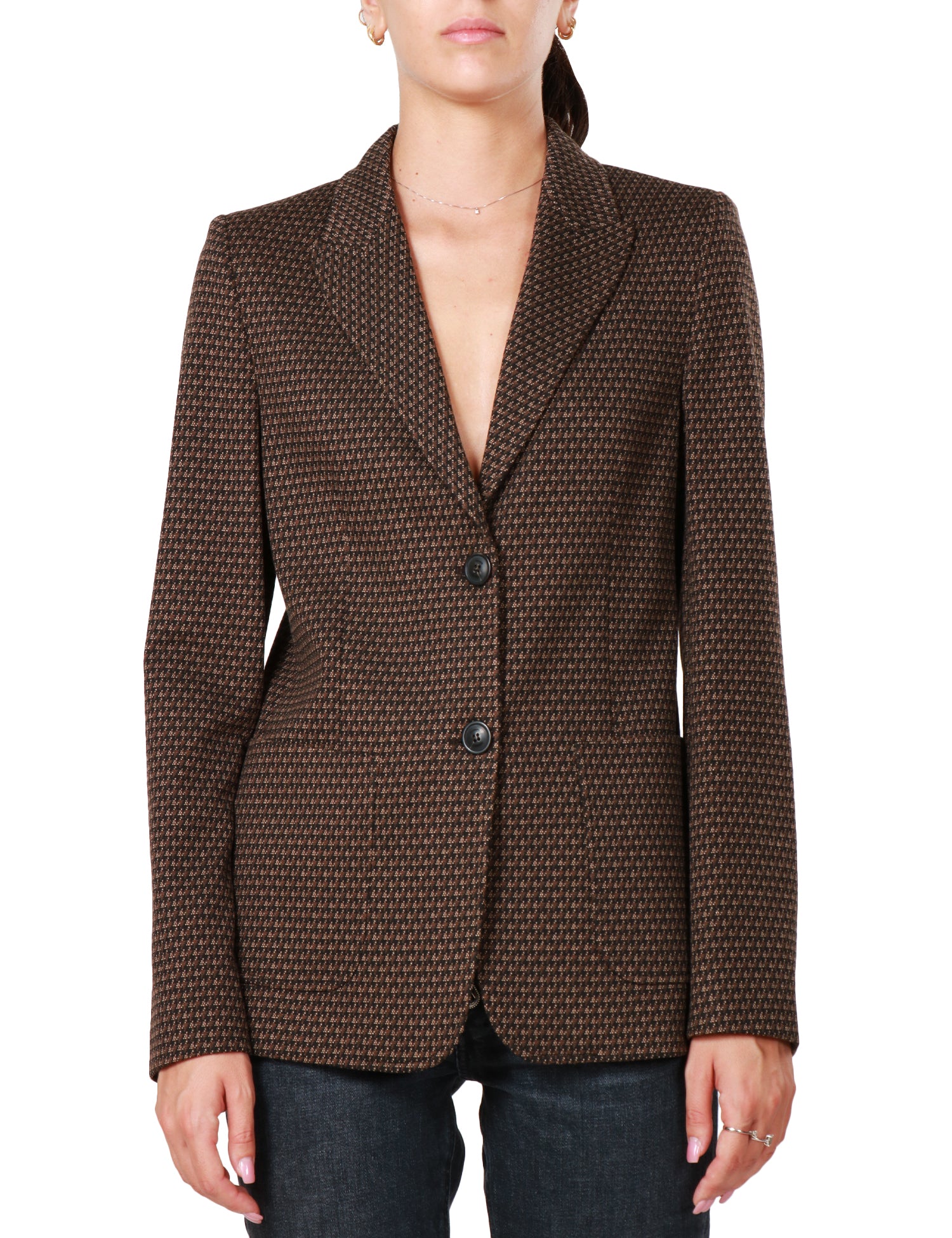Blazer monopetto con motivo pied-de-poule