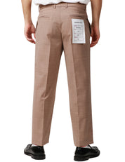 PANTALONE UOMO AMARANTO SABBIA A GAMBA DRITTA IN COTONE