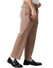 PANTALONE UOMO AMARANTO SABBIA A GAMBA DRITTA IN COTONE