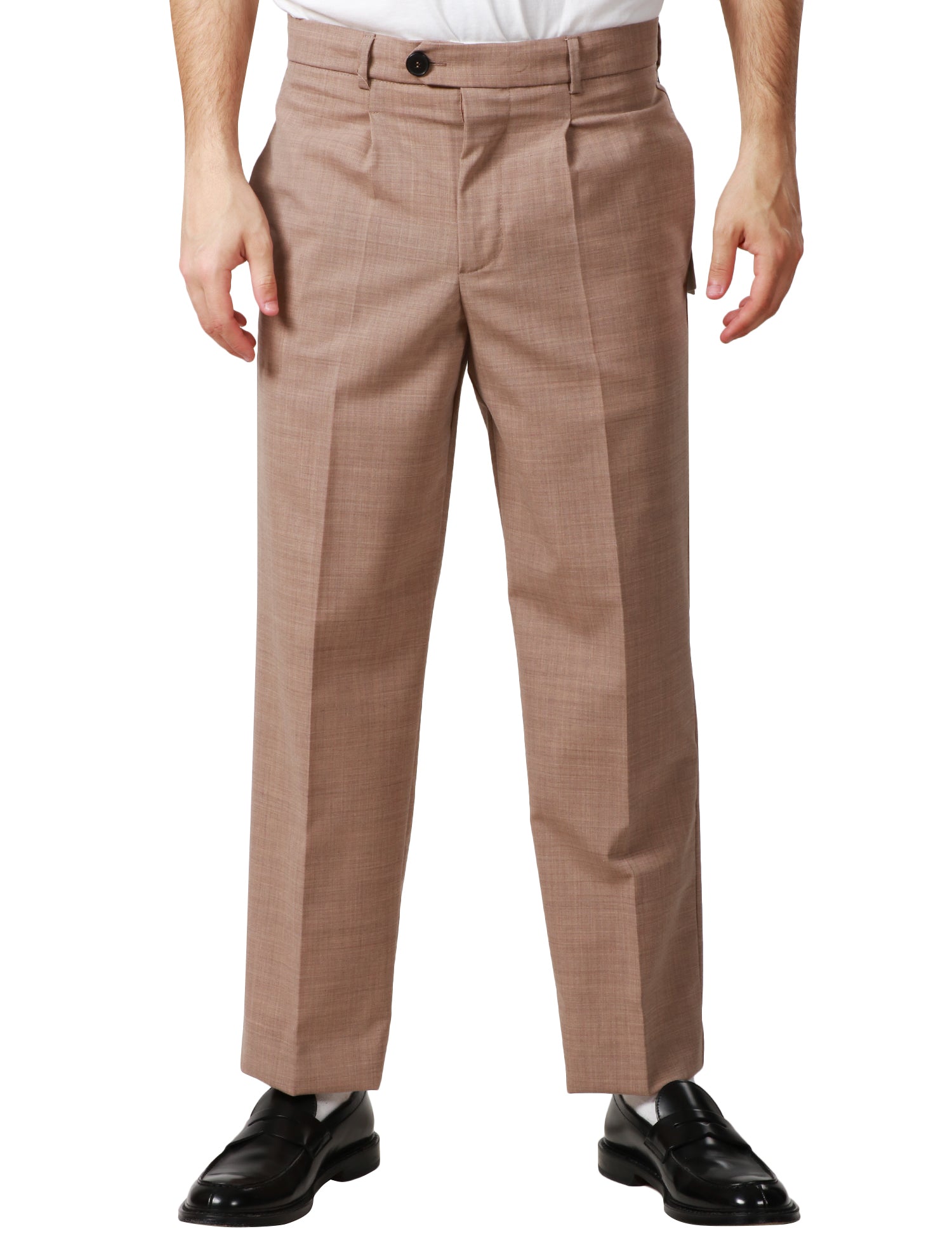 PANTALONE UOMO AMARANTO SABBIA A GAMBA DRITTA IN COTONE