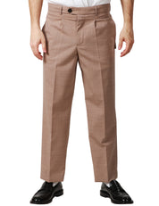 PANTALONE UOMO AMARANTO SABBIA A GAMBA DRITTA IN COTONE