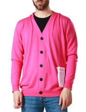 CARDIGAN UOMO AMARANTO CON BOTTONI