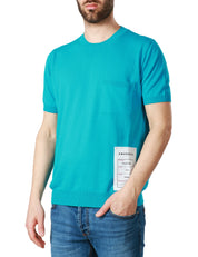 MAGLIA UOMO AMARANTO MEZZA MANICA TURCHESE IN FILO
