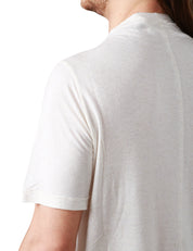 T-SHIRT UOMO ATOMOFACTORY AVORIO GIROCOLLO CON ORLO E FONDI A TAGLIO VIVO