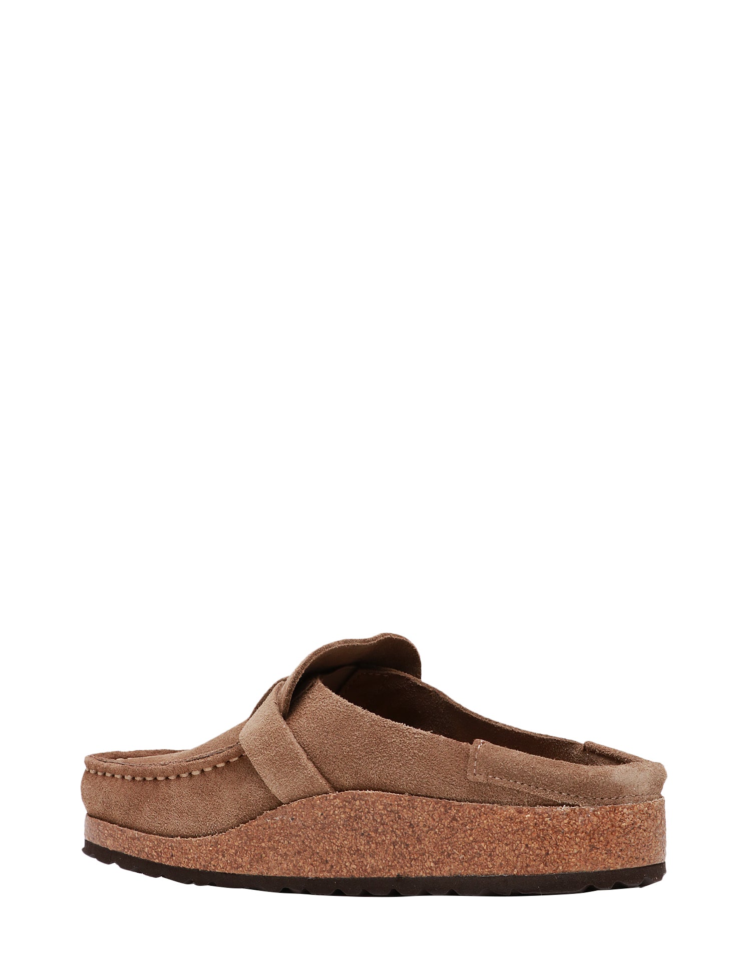 CIABATTA UOMO BIRKENSTOCK BUCKLEY GREY MODELLO SABOT A MOCASSINO IN PELLE SCAMOSCIATA CON PLANTARE IN SUGHERO E LATTICE