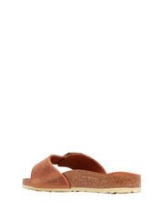 CIABATTA DONNA BIRKENSTOCK COGNAC MADRID BIG BUCKLE IN PELLLE OLIATA CON SINGOLA FIBBIA ORO