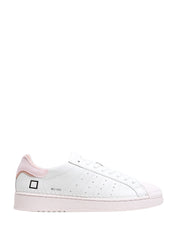 SCARPA DONNA D.A.T.E. BIANCO/ROSA BASE ISLAND IN PELLE BIANCA CON PUNTA, TALLONCINO E SUOLA ROSA
