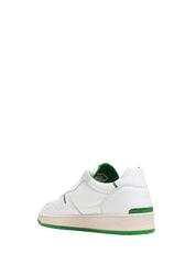 SCARPA UOMO D.A.T.E. BIANCO/VERDE COURT 2.0 NYLON IN PELLE CON DETTAGLI IN SUEDE DI COLORE VERDE E SUOLA IN GOMMA BICOLORE